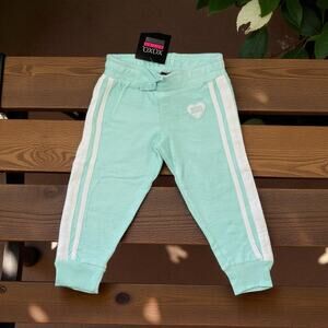 XOXO Mint Green Terry Jogger Pants Drawstring Cotton Blend Girl’s Size 4 Small